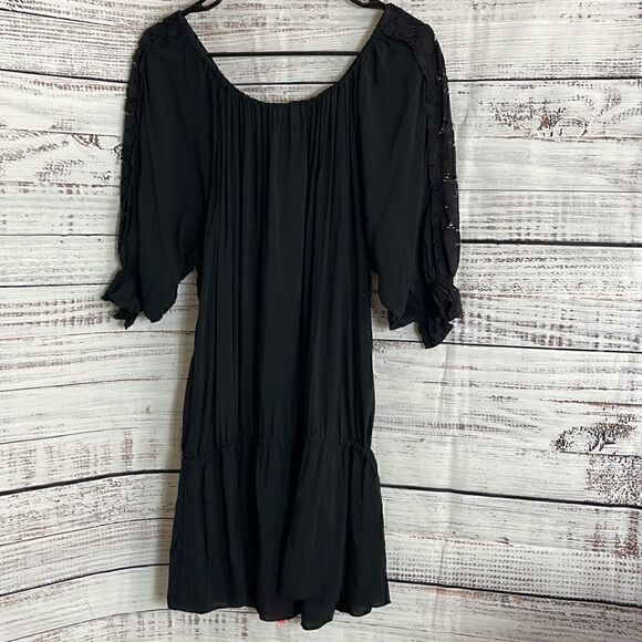 Victoria’s secret Dress Womens Small cold shoulder lace cover up drawstring Boho - Picture 6 of 11